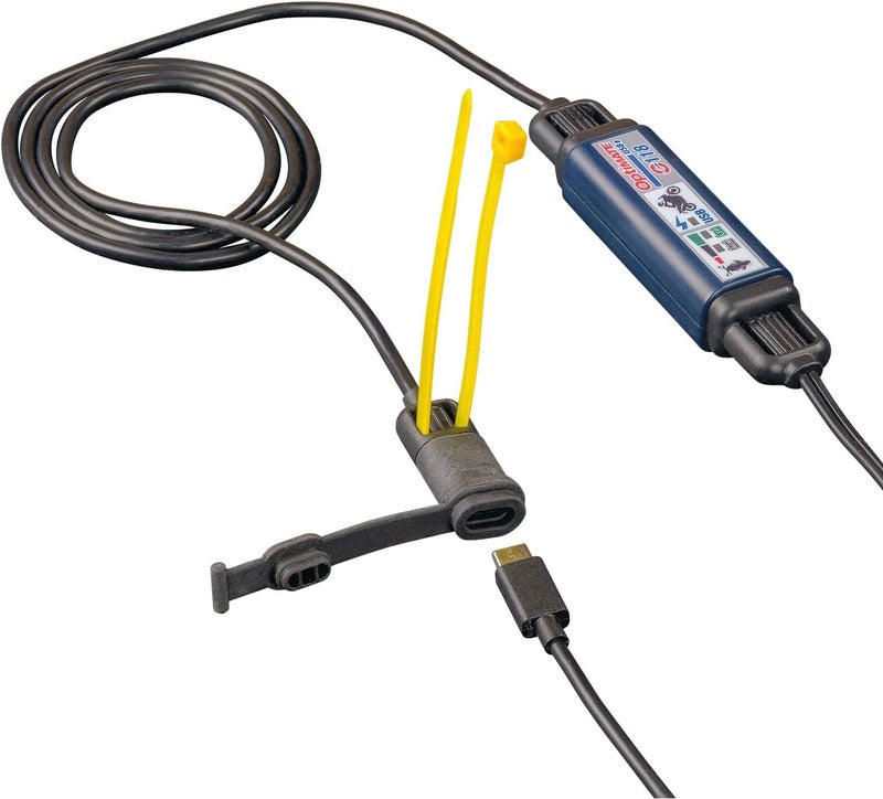 OptiMate USB O-118, Smart in-line 3300mA Motorcycle USB-C Charger, with Standby Mode and Vehicle Battery Monitor - Image 3